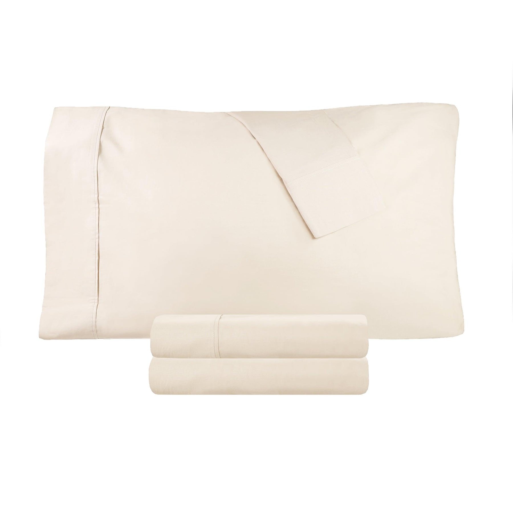 100% Cotton Percale 300 Thread Count Solid Deep Pocket Sheet Set