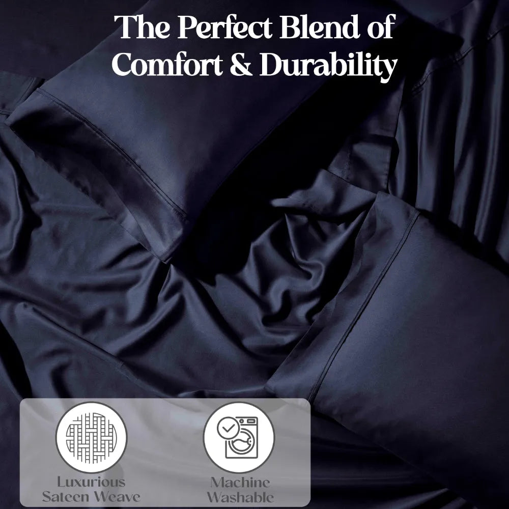 1200 Thread Count Cotton Blend 2 Piece Solid Pillowcase Set