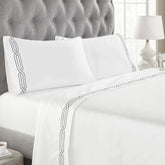 1200 Thread Count 100% Egyptian Cotton Sateen Embroidered Sheet Set