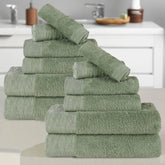 Rayon from Bamboo Eco-Friendly Fluffy Soft Solid 12 Piece Towel Set