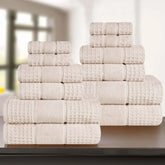Zero Twist Cotton Waffle Towel Set 12-Piece - Napa