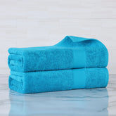 Egyptian Cotton Dobby Border Medium Weight 2 Piece Bath Sheet Set