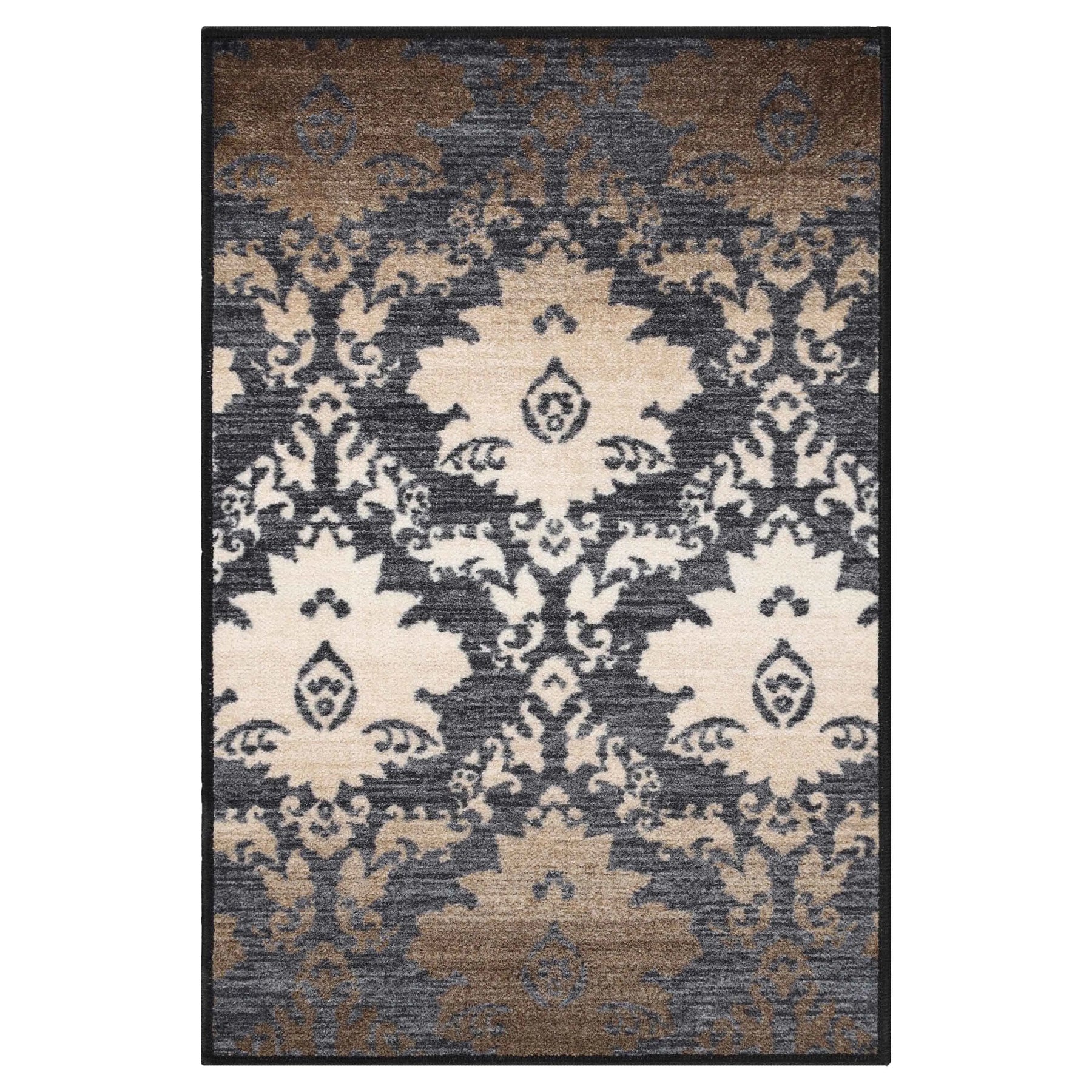 Geneva Medallion Scroll Non-Slip Washable Indoor Area Rug or Runner