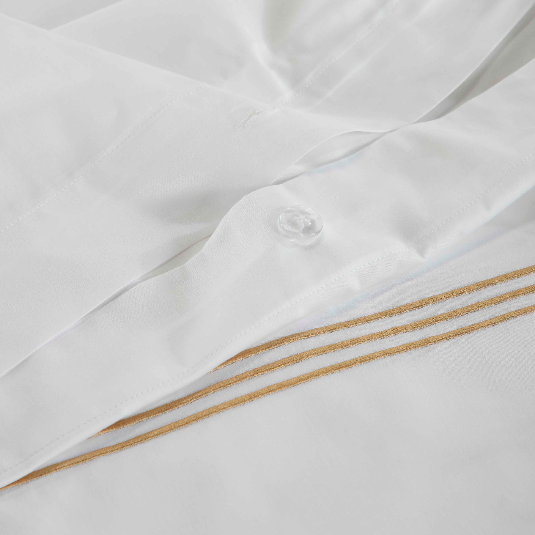 Brandon Cotton Three-Line Embroidered 3 Piece Duvet Cover Set