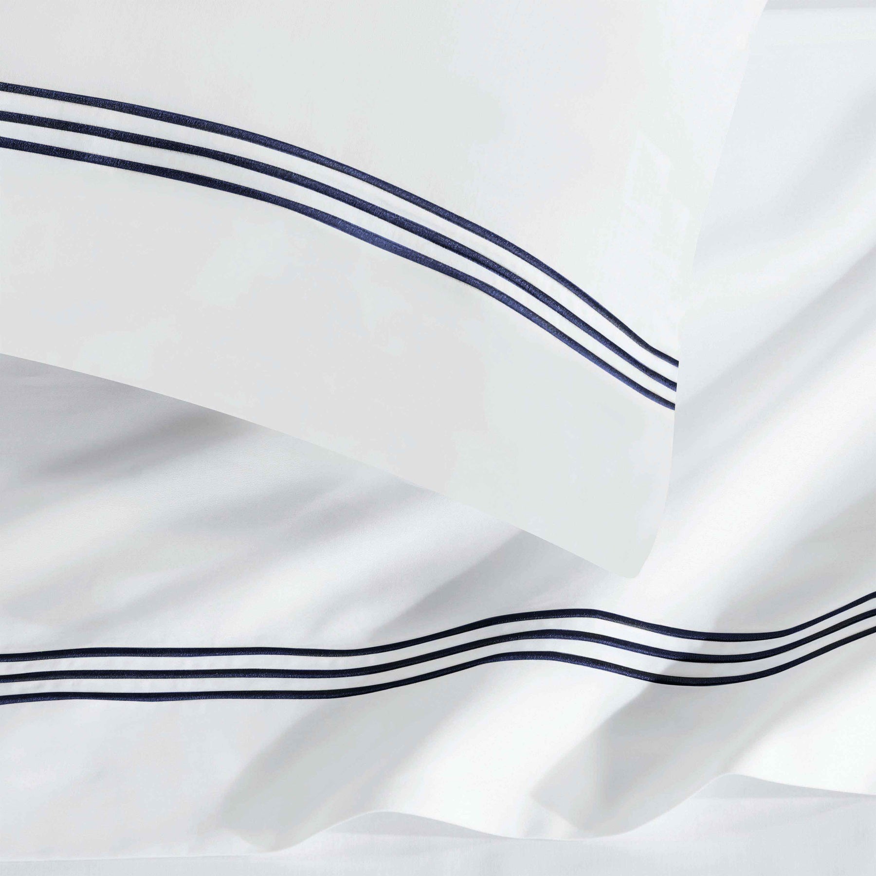 Brandon Cotton Three-Line Embroidered Deep Pocket Bed Sheet Set