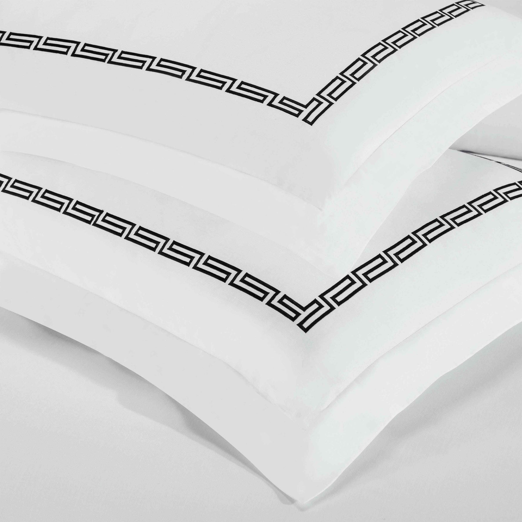 Harrison Cotton Greek Key Embroidered 3 Piece Duvet Cover Set