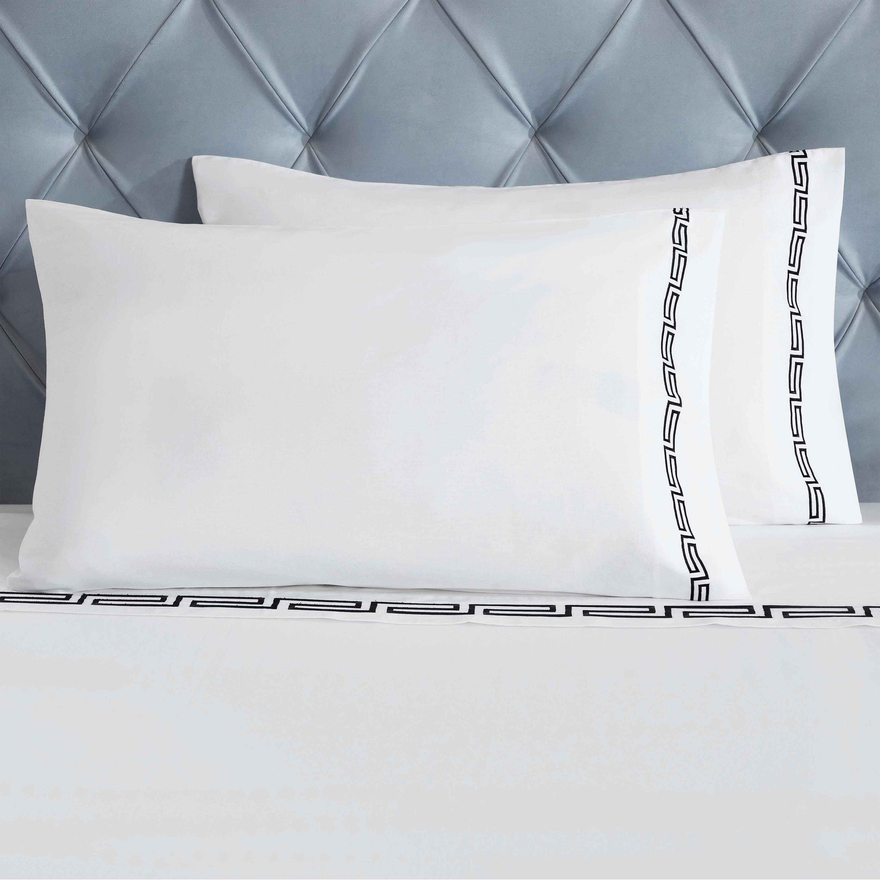 Harrison Cotton Greek Key Embroidered Deep Pocket Bed Sheet Set