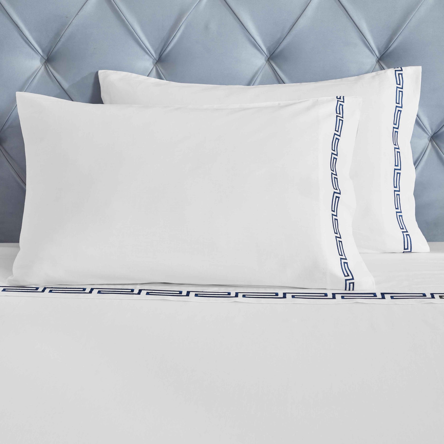 Harrison Cotton Greek Key Embroidered Deep Pocket Bed Sheet Set
