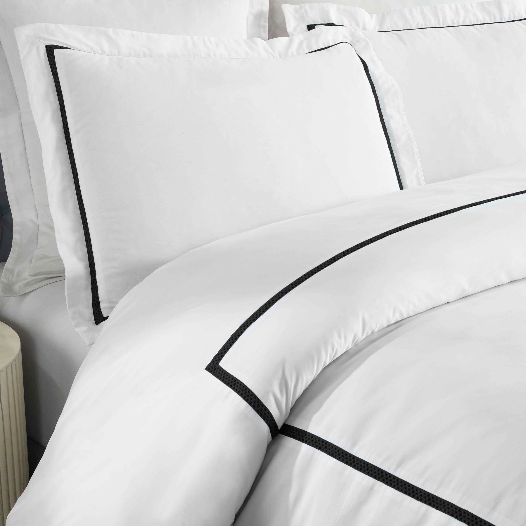 Riverton Cotton Cross-Stitch Embroidered 3 Piece Duvet Cover Set