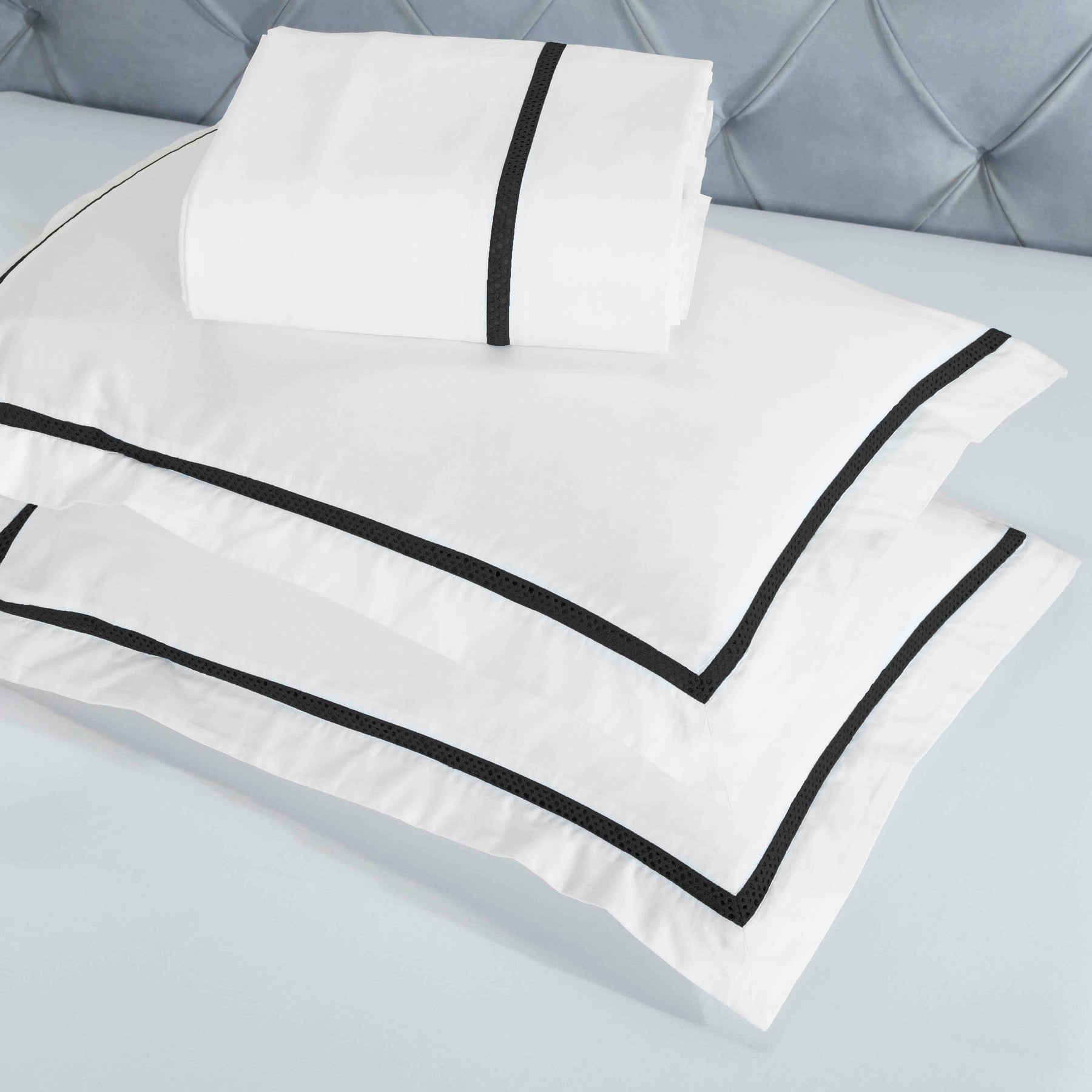Riverton Cotton Cross-Stitch Embroidered 3 Piece Duvet Cover Set