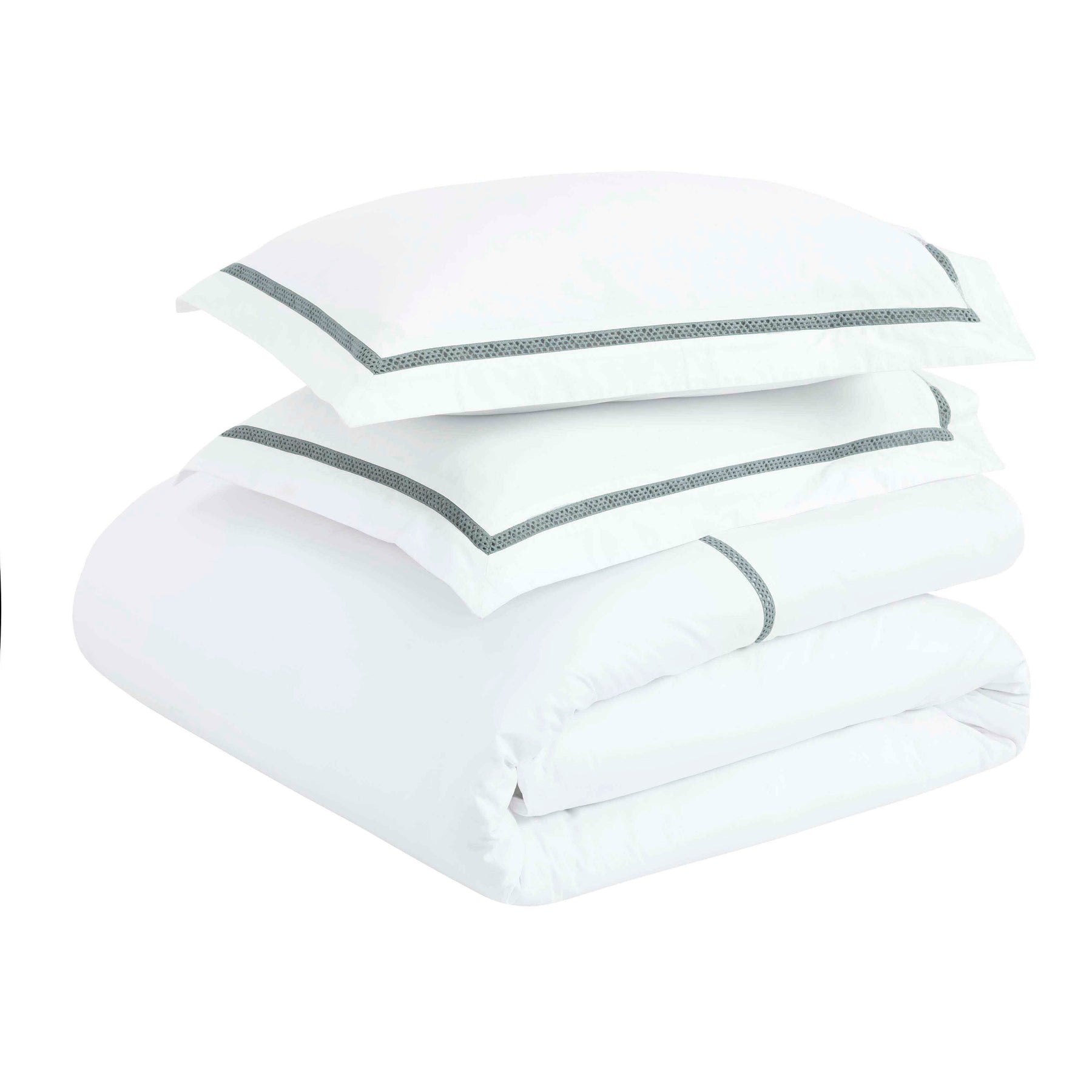 Riverton Cotton Cross-Stitch Embroidered 3 Piece Duvet Cover Set