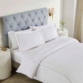 Riverton Cotton Cross-Stitch Embroidered 3 Piece Duvet Cover Set