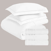 6-Piece Luxury Embroidered Duvet Cover Bed & Bath Bundle