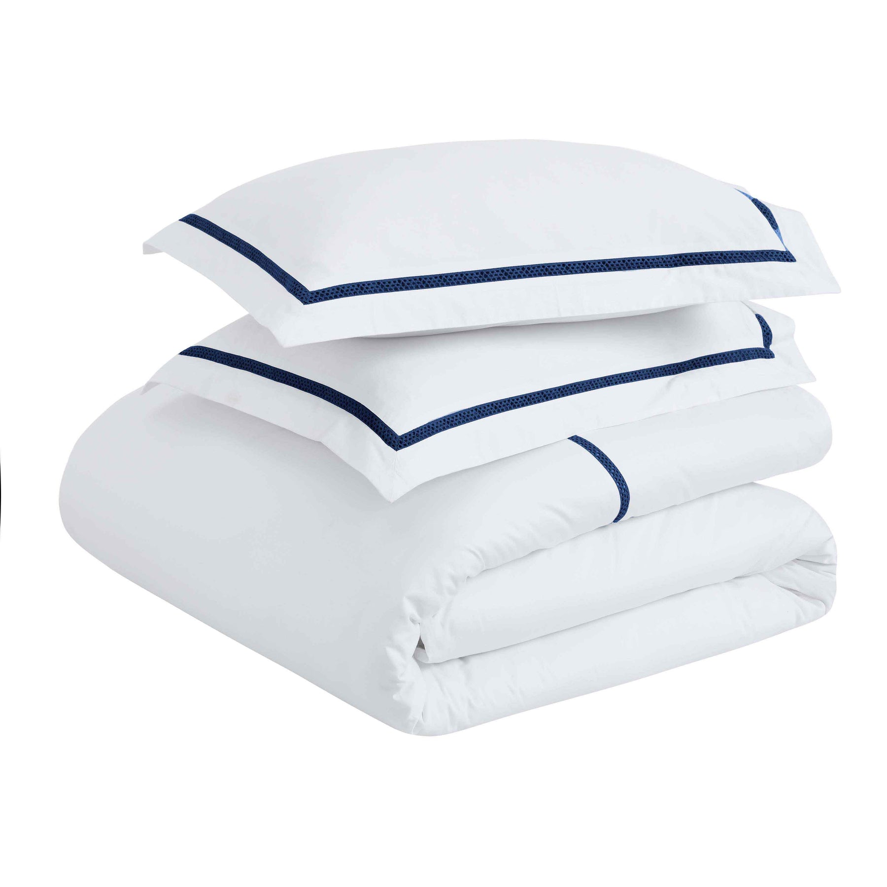 Riverton Cotton Cross-Stitch Embroidered 3 Piece Duvet Cover Set