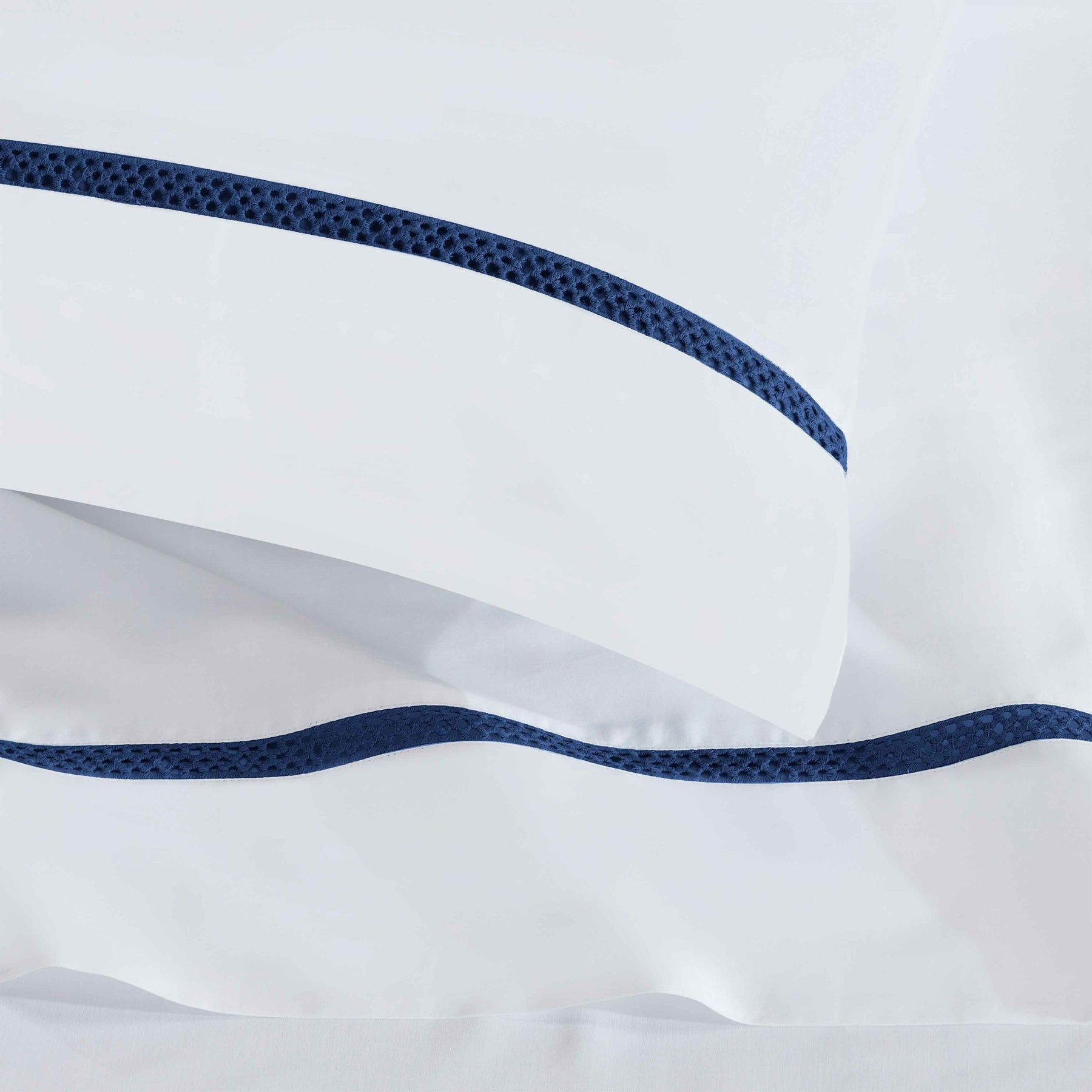 Riverton Cotton Cross-Stitch Embroidered Deep Pocket Bed Sheet Set