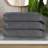 Cotton Geometric Jacquard Absorbent Bath Towel Set of 3