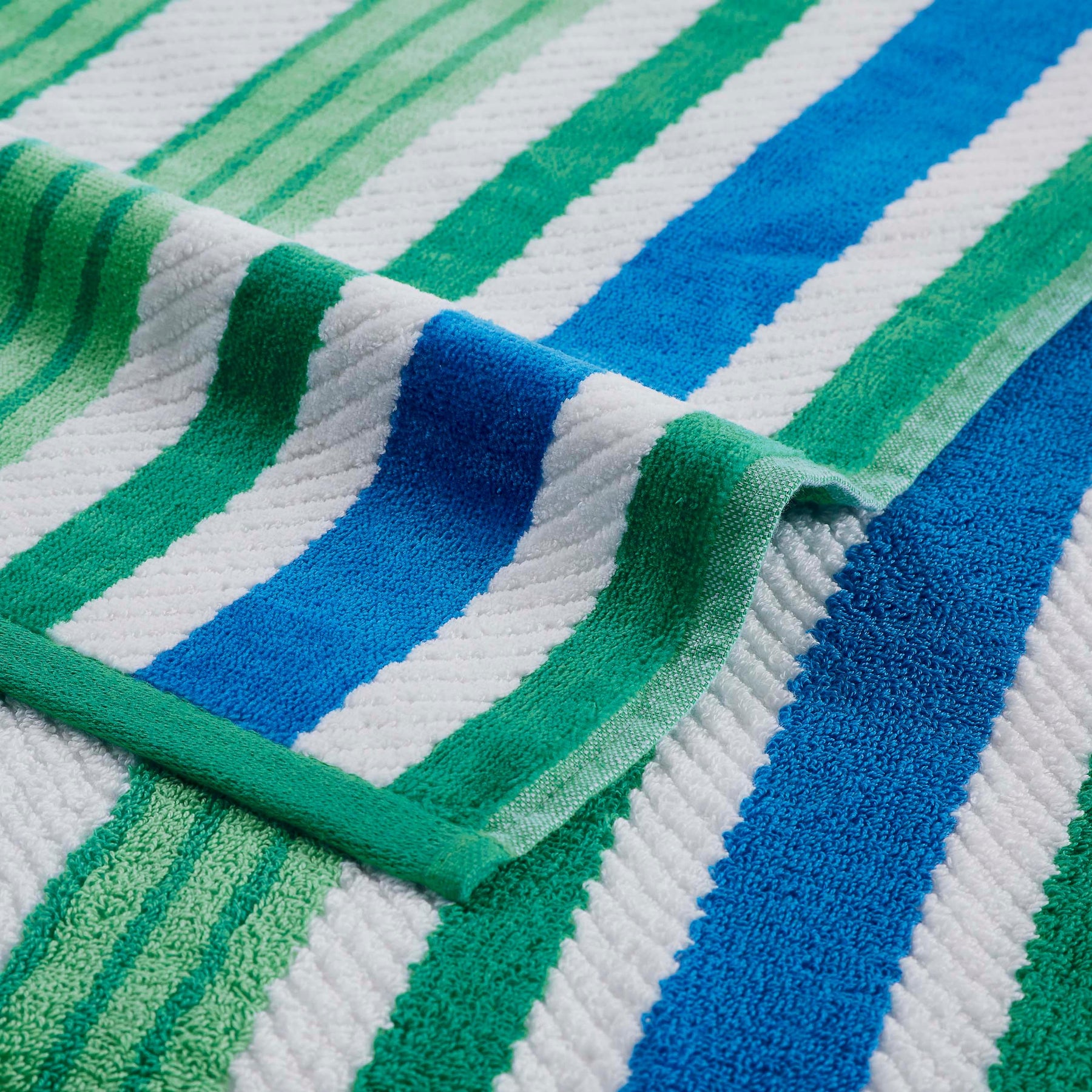 4 Piece Cotton Rope Textured Striped Oversized Beach Towel Set