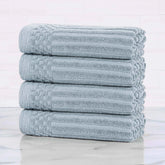 Soho Ribbed Cotton Hand Towel Set, 4-Piece Super Absorbent