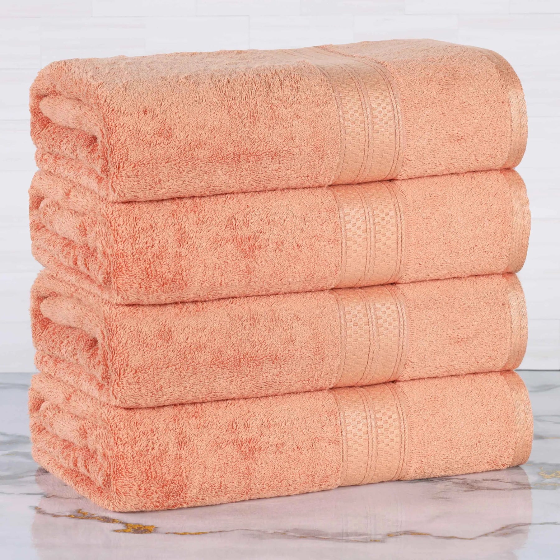 Ultra-Soft Rayon from Bamboo Cotton Blend 4 Piece Bath Towel Set