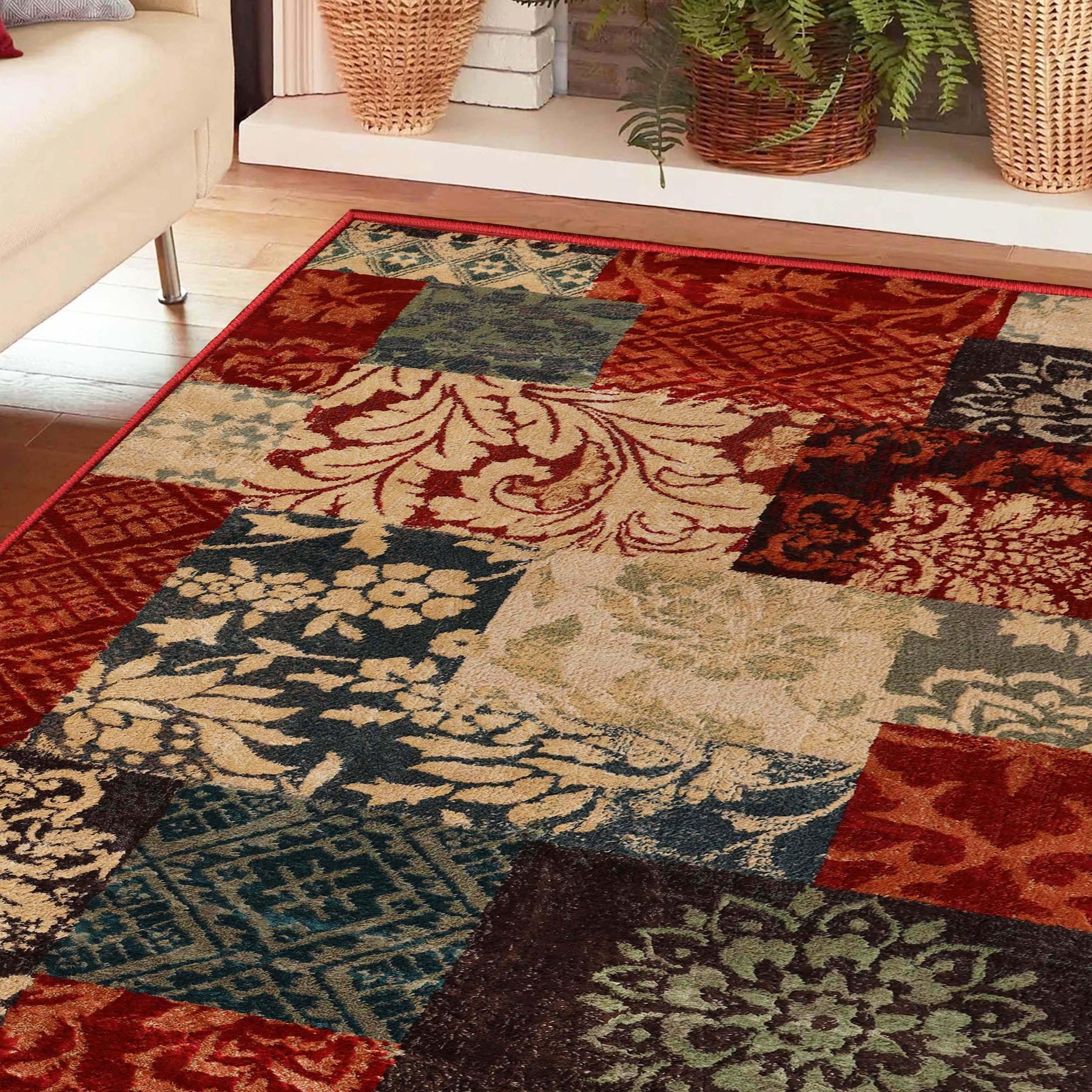 Kennicot Elegant Floral Patchwork Indoor Large Area Rugs or Runner Rug