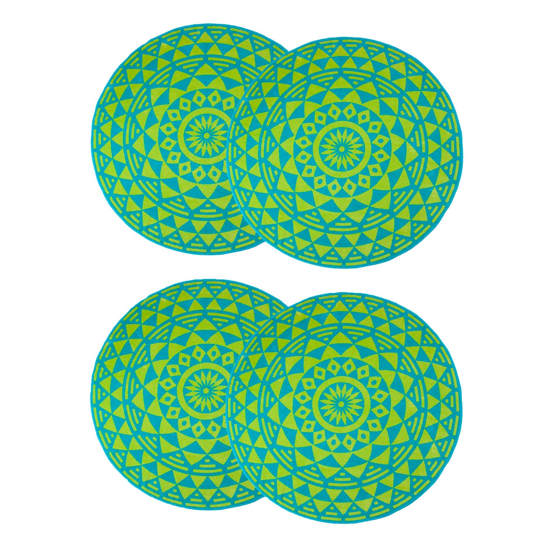 60" Round Cotton 4 Piece Beach Towel Set