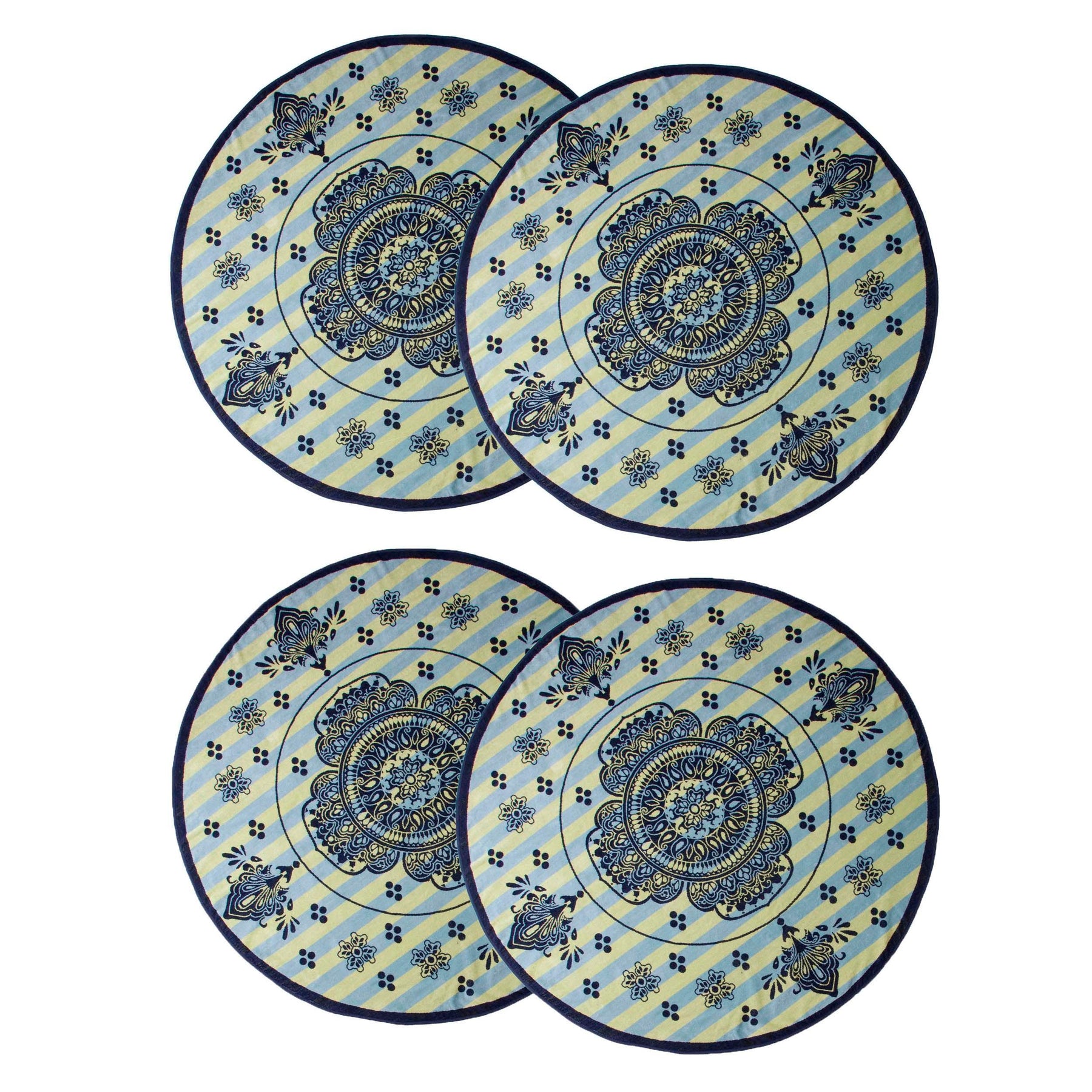 60" Round Cotton 4 Piece Beach Towel Set