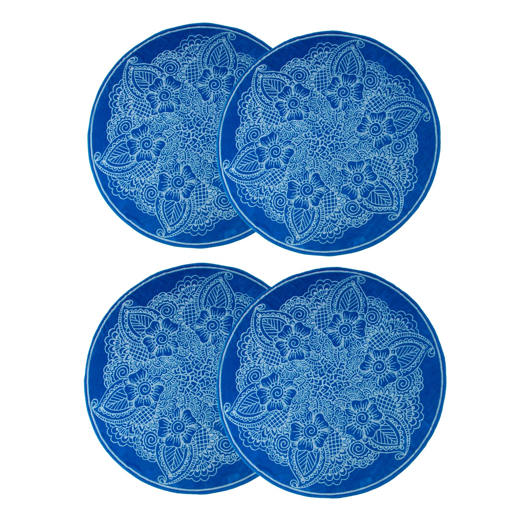 60" Round Cotton 4 Piece Beach Towel Set