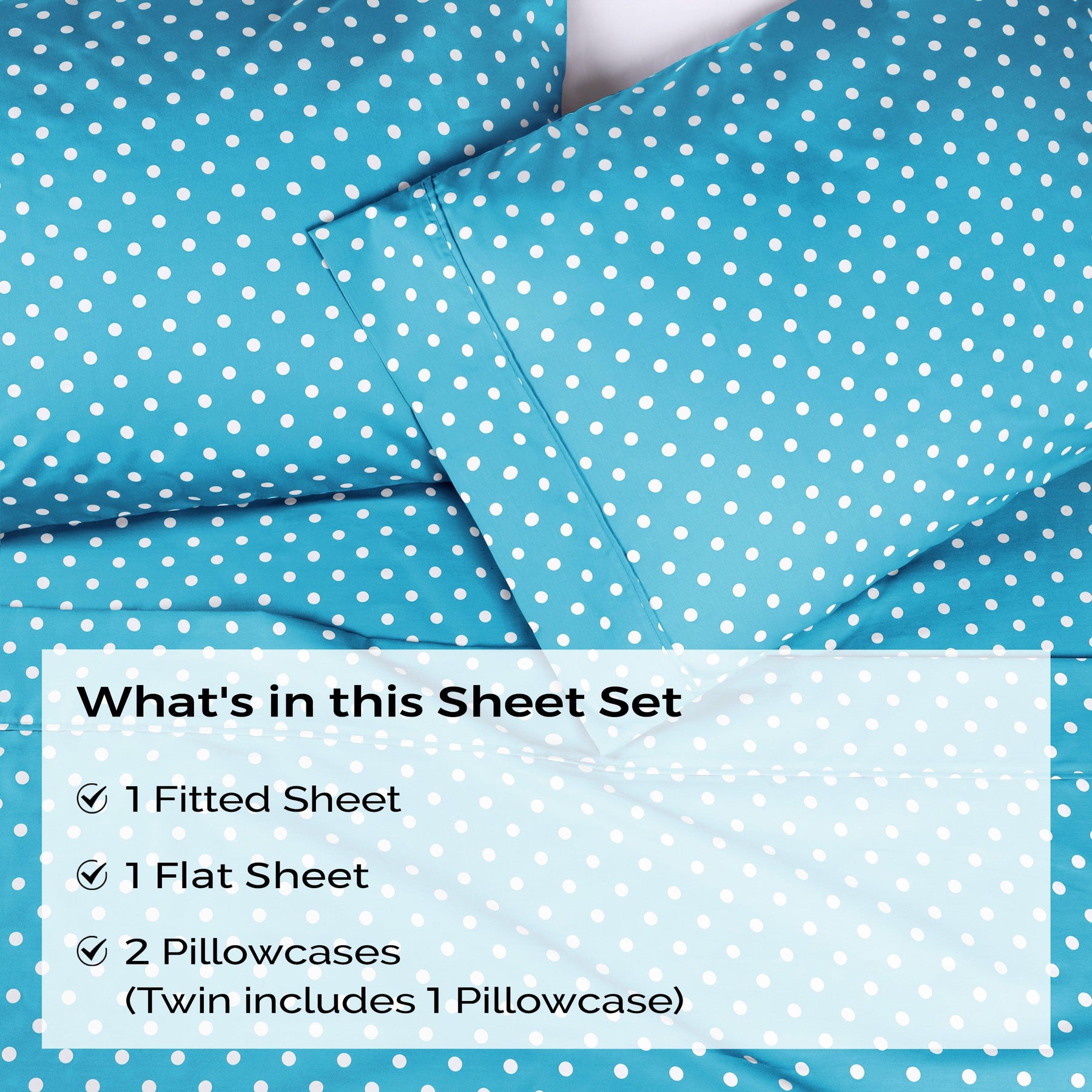 600 Thread Count Cotton Blend Polka Dot Deep Pocket Bed Sheet Set
