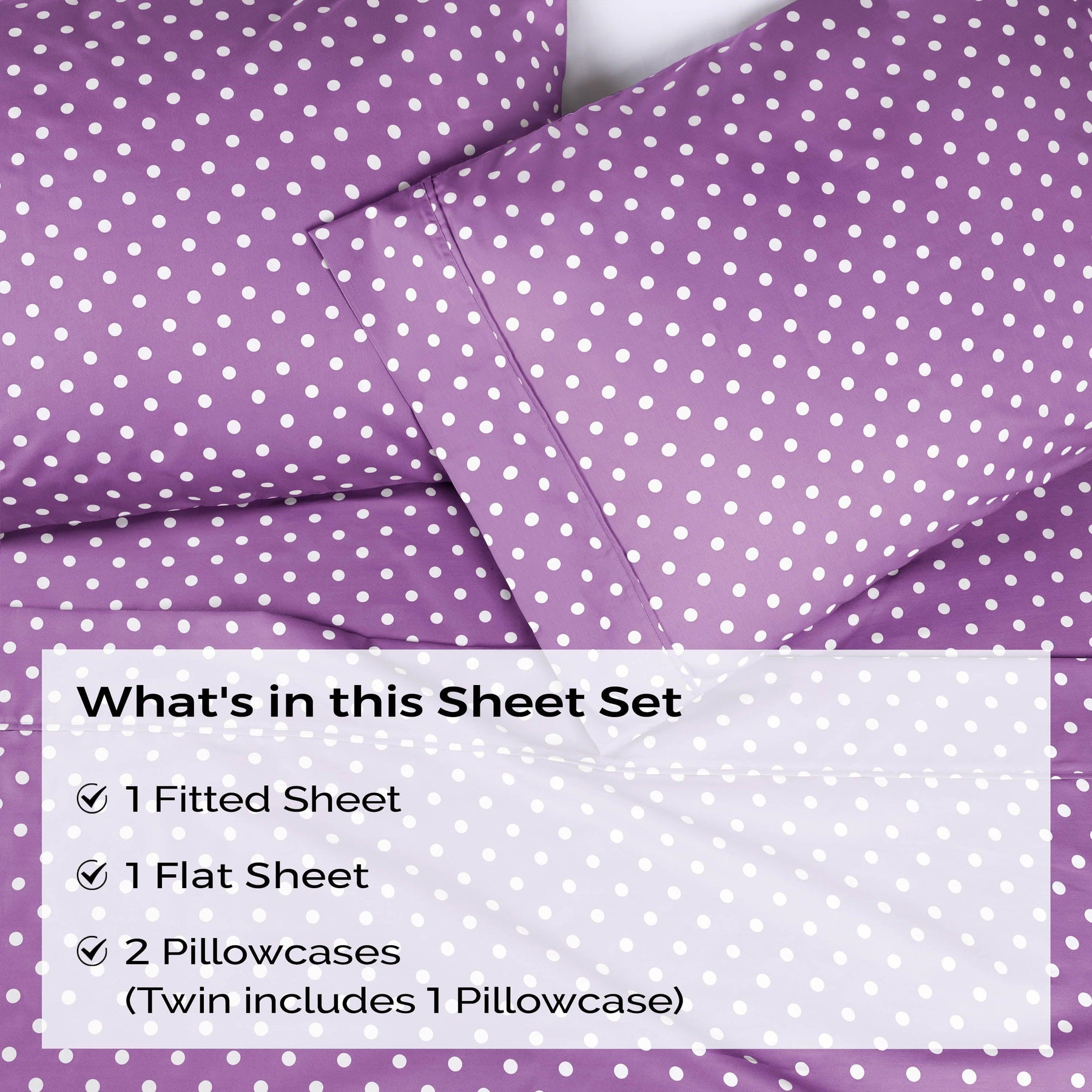 600 Thread Count Cotton Blend Polka Dot Deep Pocket Bed Sheet Set