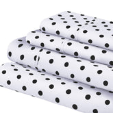600 Thread Count Cotton Blend Polka Dot Deep Pocket Bed Sheet Set