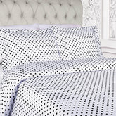 Cotton Blend 600 Thread Count Polka Dot Duvet Cover Set