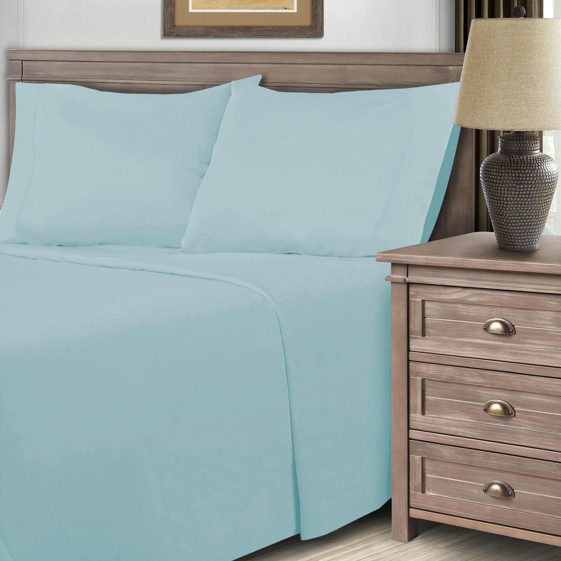 600 Thread Count Cotton Blend Solid Deep Pocket Bed Sheet Set