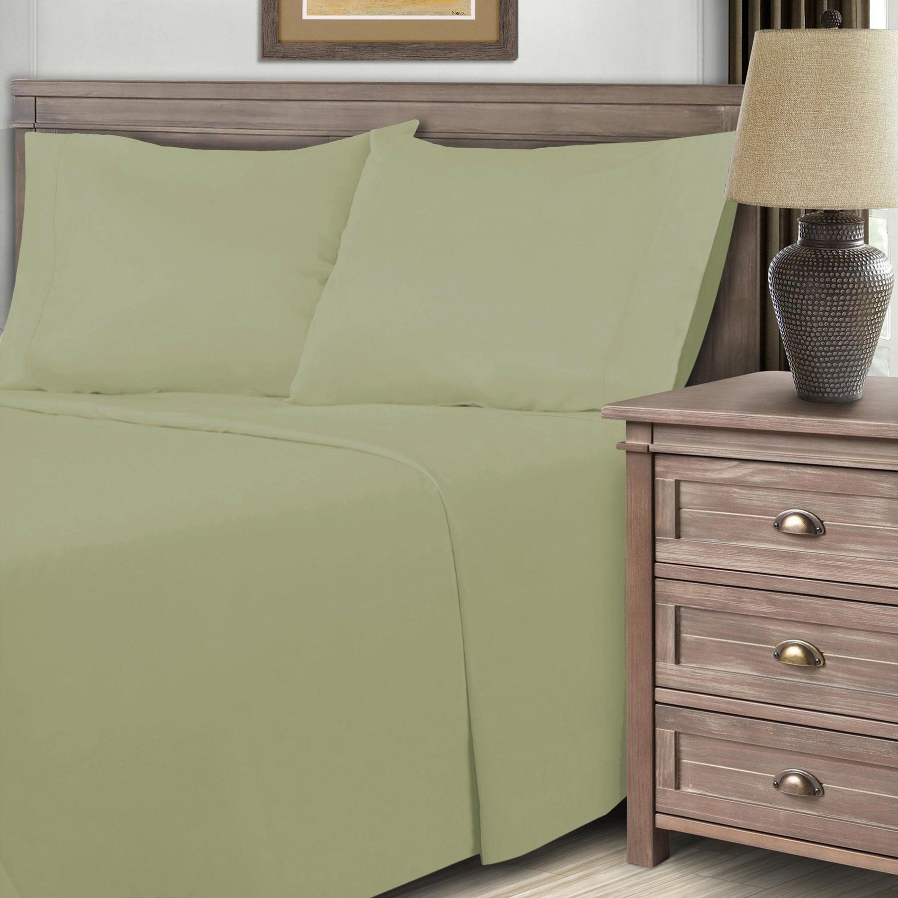 600 Thread Count Cotton Blend Solid Deep Pocket Bed Sheet Set