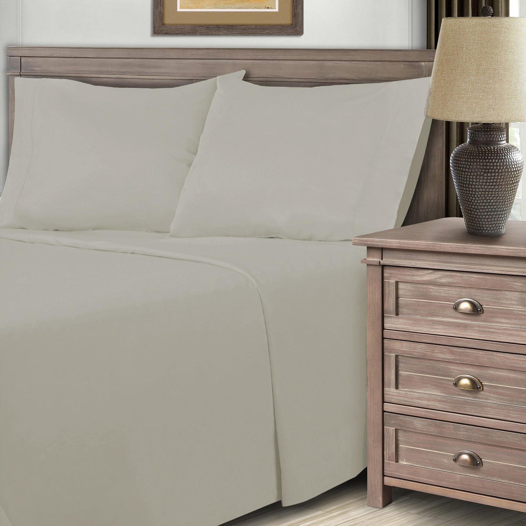 600 Thread Count Cotton Blend Solid Deep Pocket Bed Sheet Set