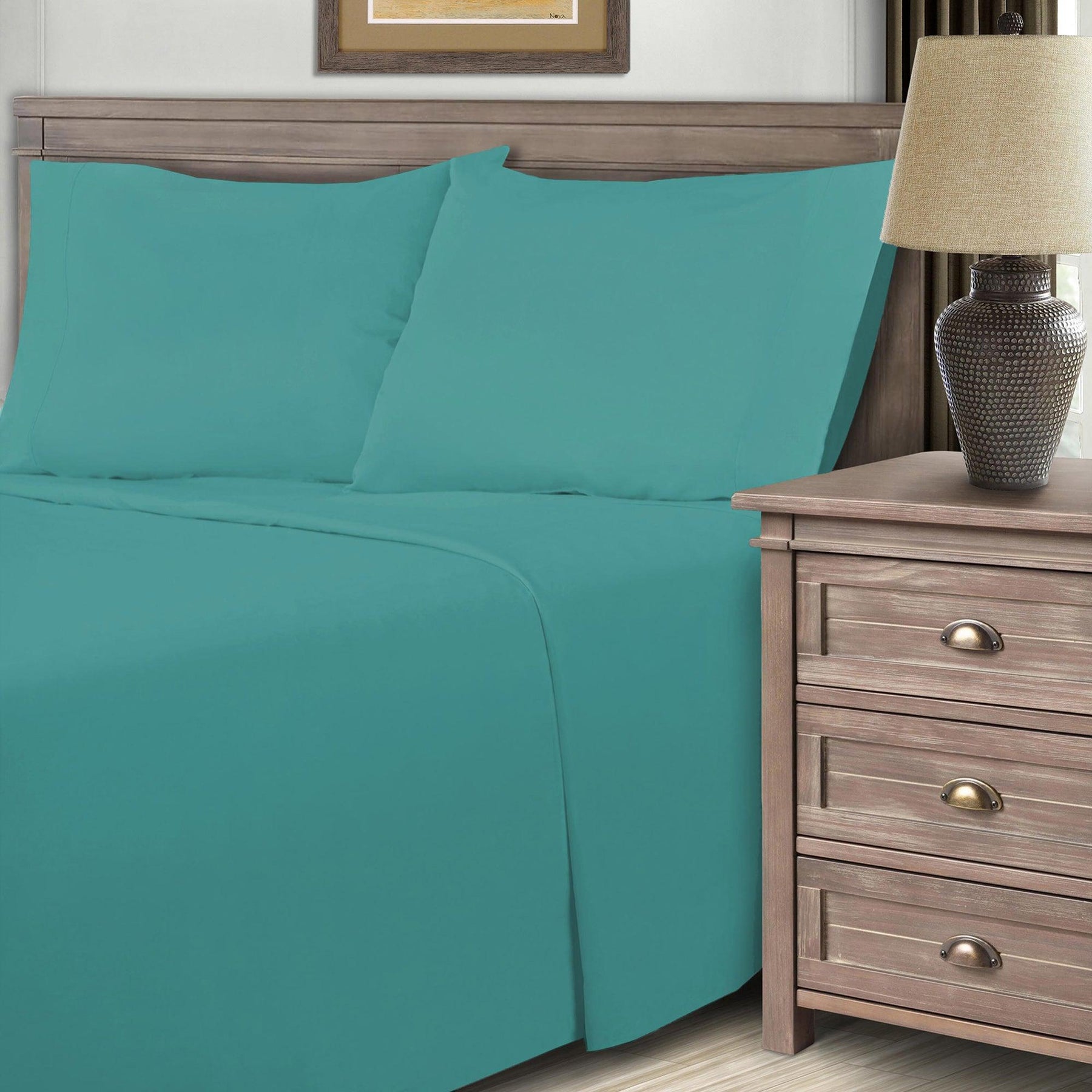 600 Thread Count Cotton Blend Solid Deep Pocket Bed Sheet Set