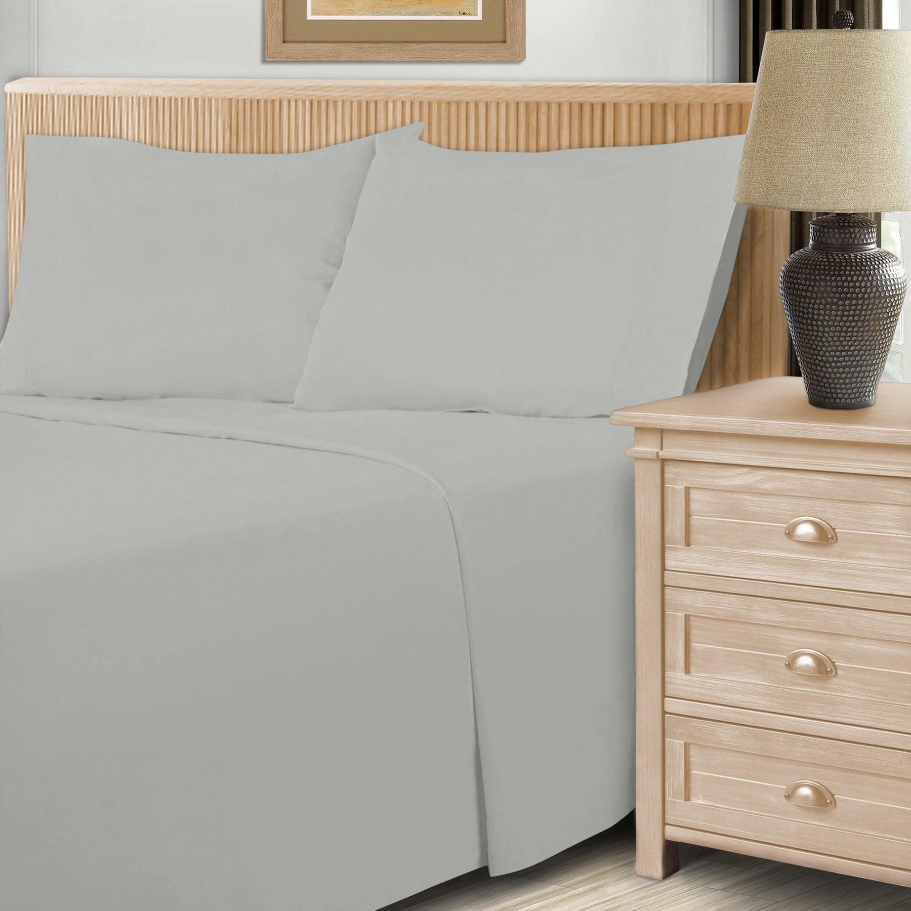 600 Thread Count Cotton Blend Solid Deep Pocket Bed Sheet Set