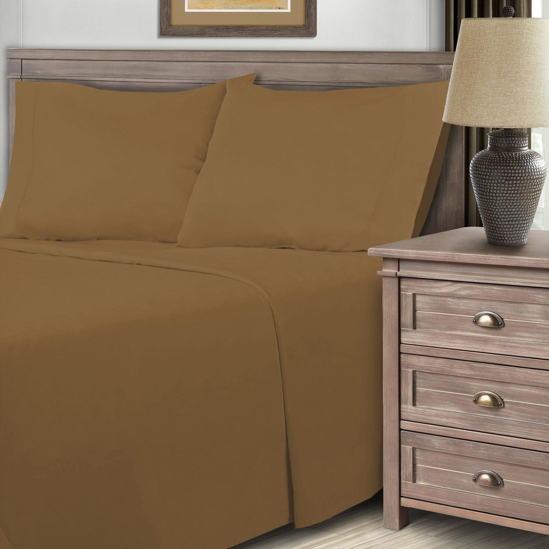600 Thread Count Cotton Blend Solid Deep Pocket Bed Sheet Set