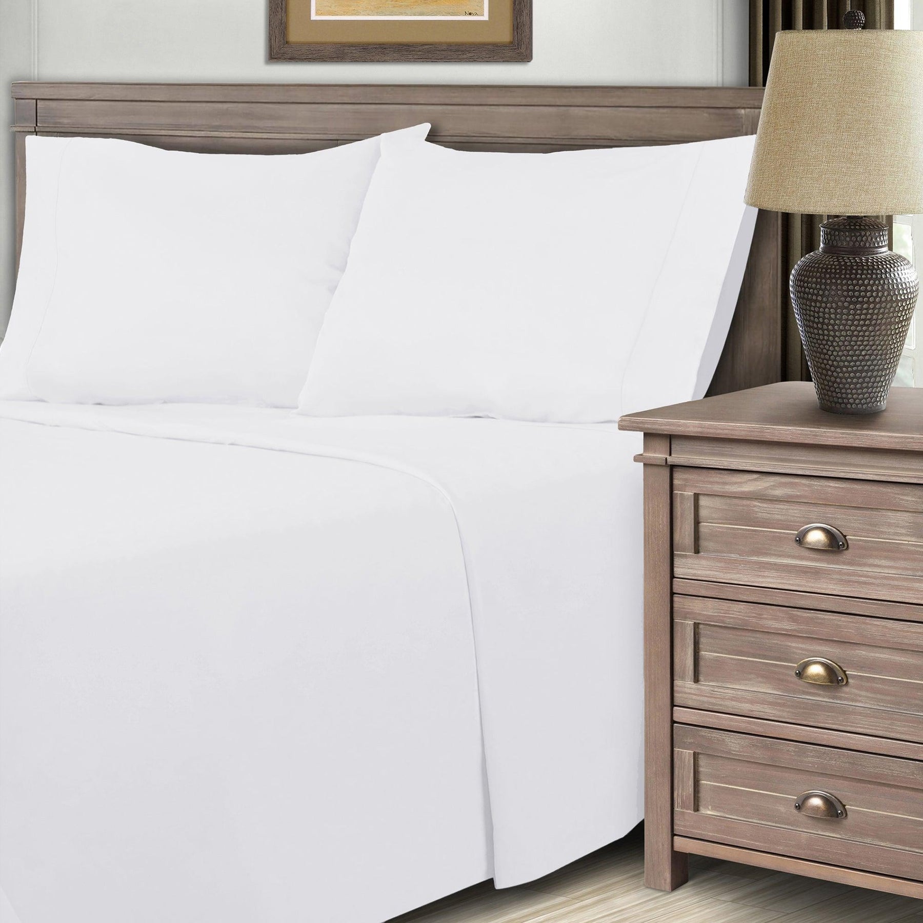 600 Thread Count Cotton Blend Solid Deep Pocket Bed Sheet Set