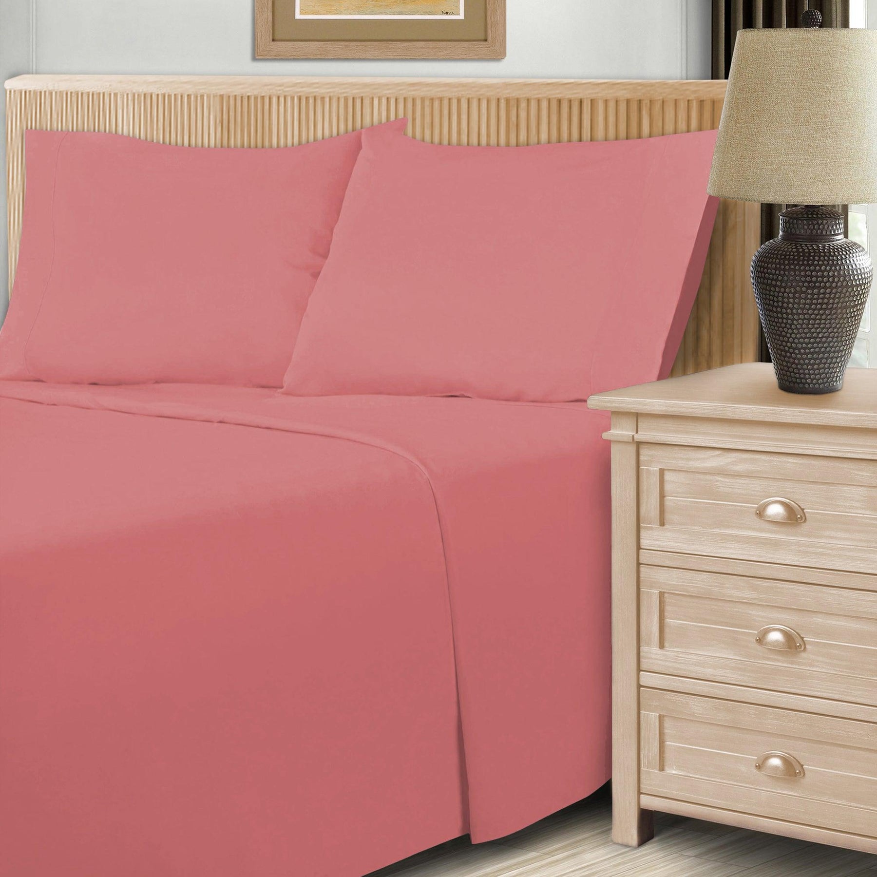 600 Thread Count Cotton Blend Solid Deep Pocket Bed Sheet Set