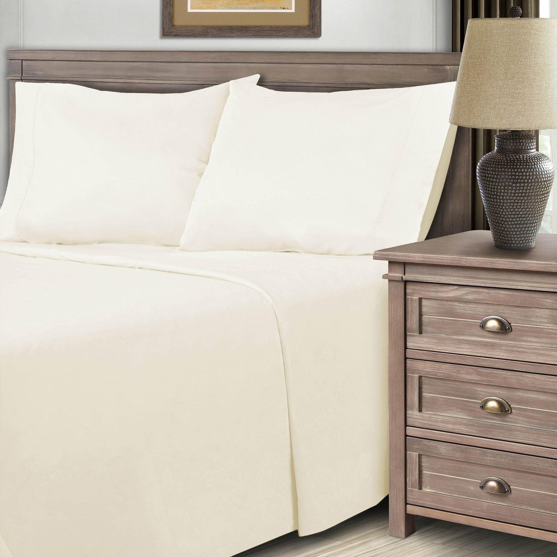600 Thread Count Cotton Blend Solid Deep Pocket Bed Sheet Set