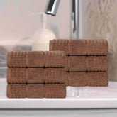Napa Zero Twist Cotton Solid Waffle Honeycomb Hand Towel Set of 6