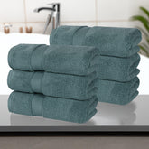 6 Piece Hand Towel Set Zero Twist Cotton Soft Absorbent