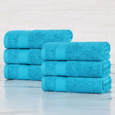 Egyptian Cotton Dobby Border Medium Weight 6 Piece Hand Towel Set