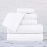 Soho Cotton Ribbed Textured Ultra Absorbent 6 Piece Towel Set