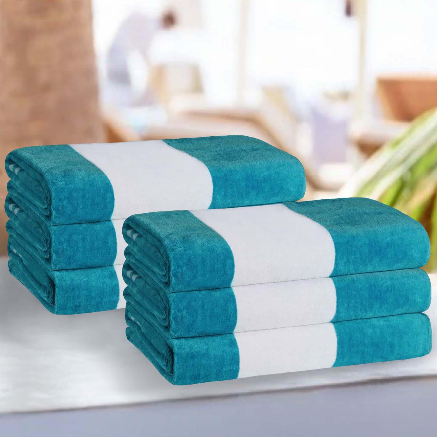Cabana Stripe Oversized Cotton Beach Towel Set Of 2,4,6