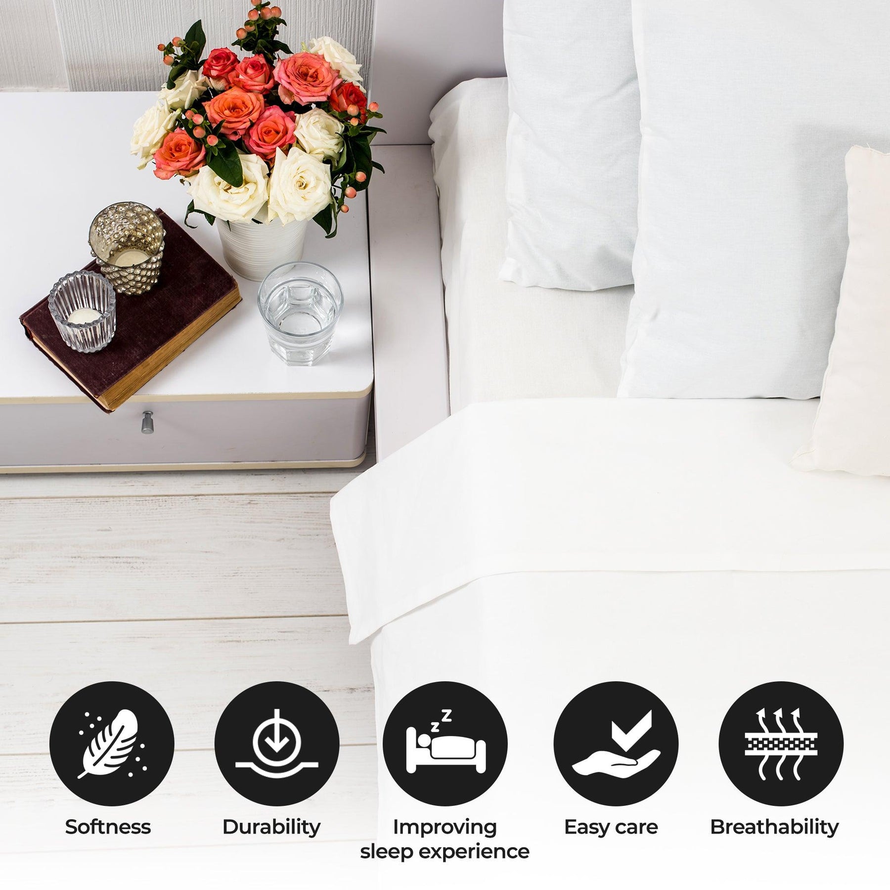 Cotton Rich Percale Hotel Quality Fitted Bed Sheets, Set of 3, 6, 12