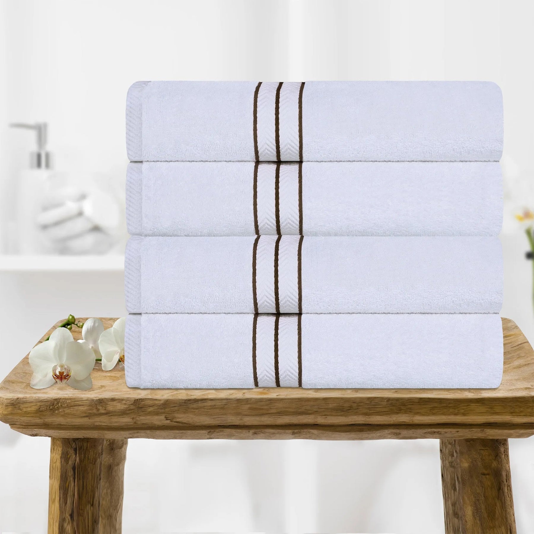 Ultra-Plush Turkish Cotton Super Absorbent Solid Bath Towel Set of 4