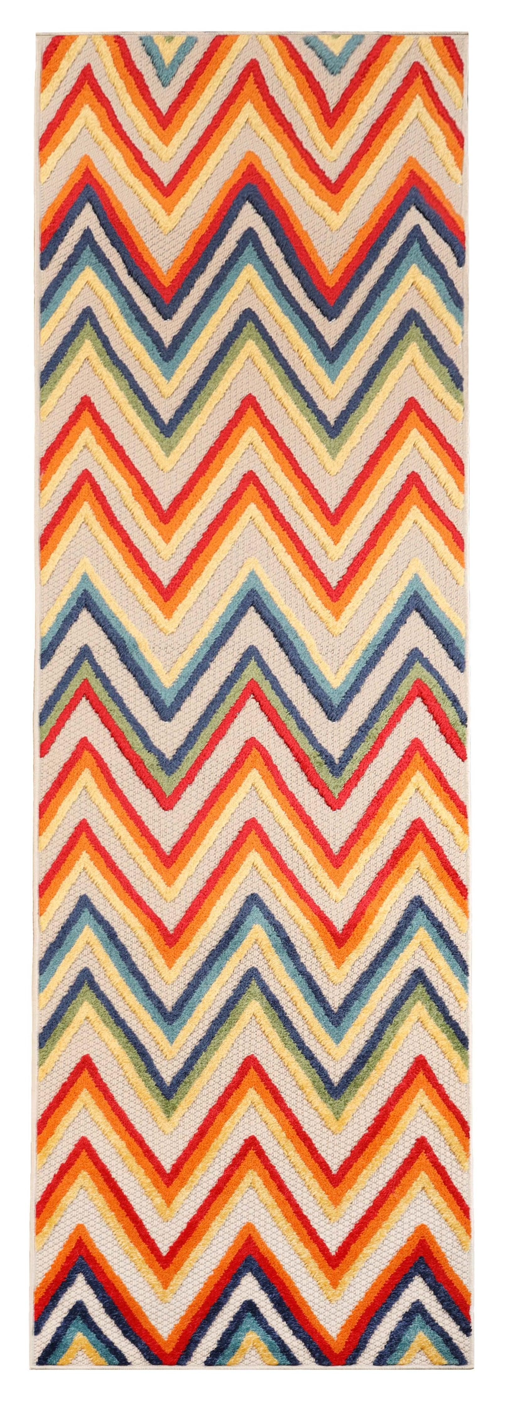 Acacia Geometric Zigzag Area Rug Modern Indoor Outdoor Rugs
