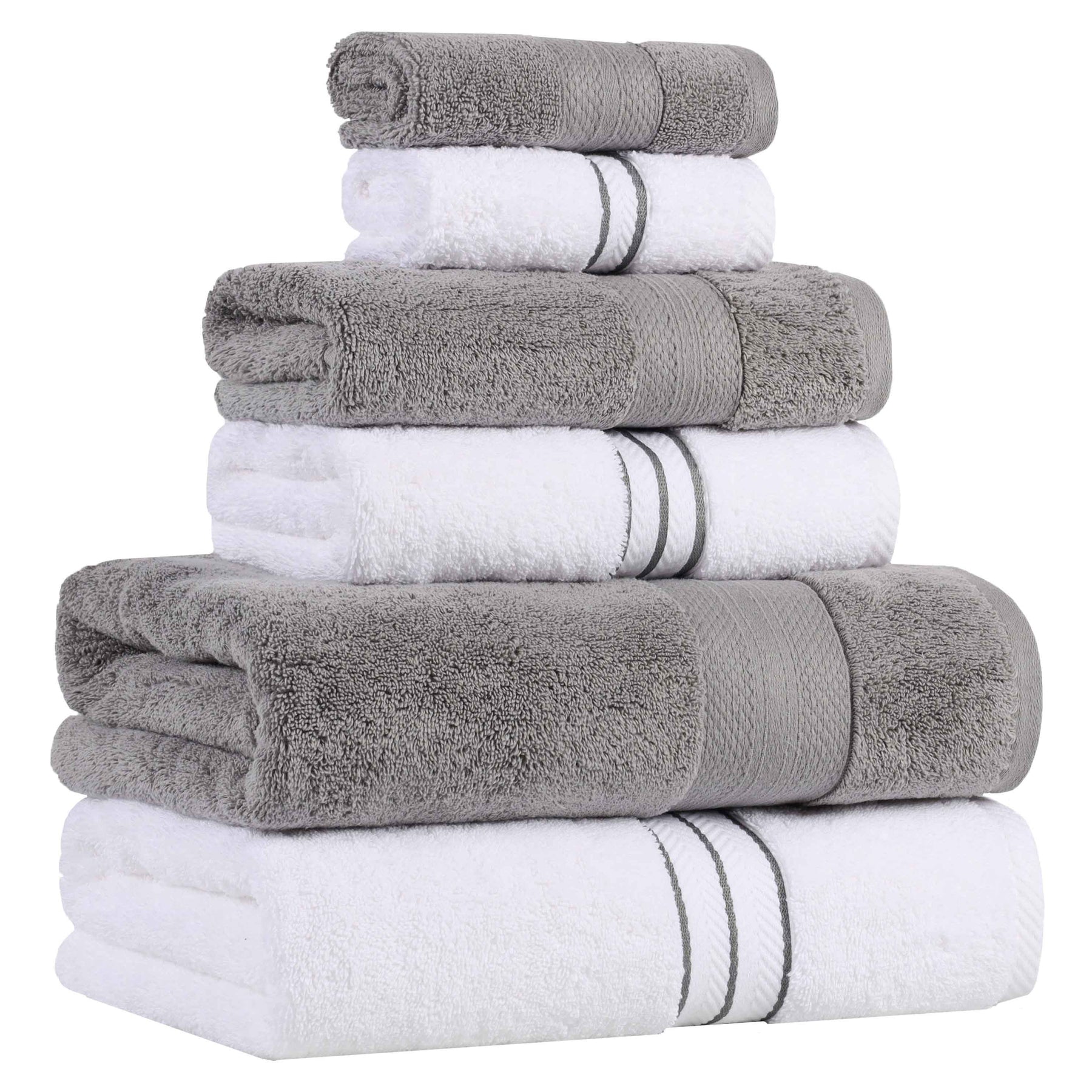 6-Piece Plush Turkish Cotton Towel Bundle