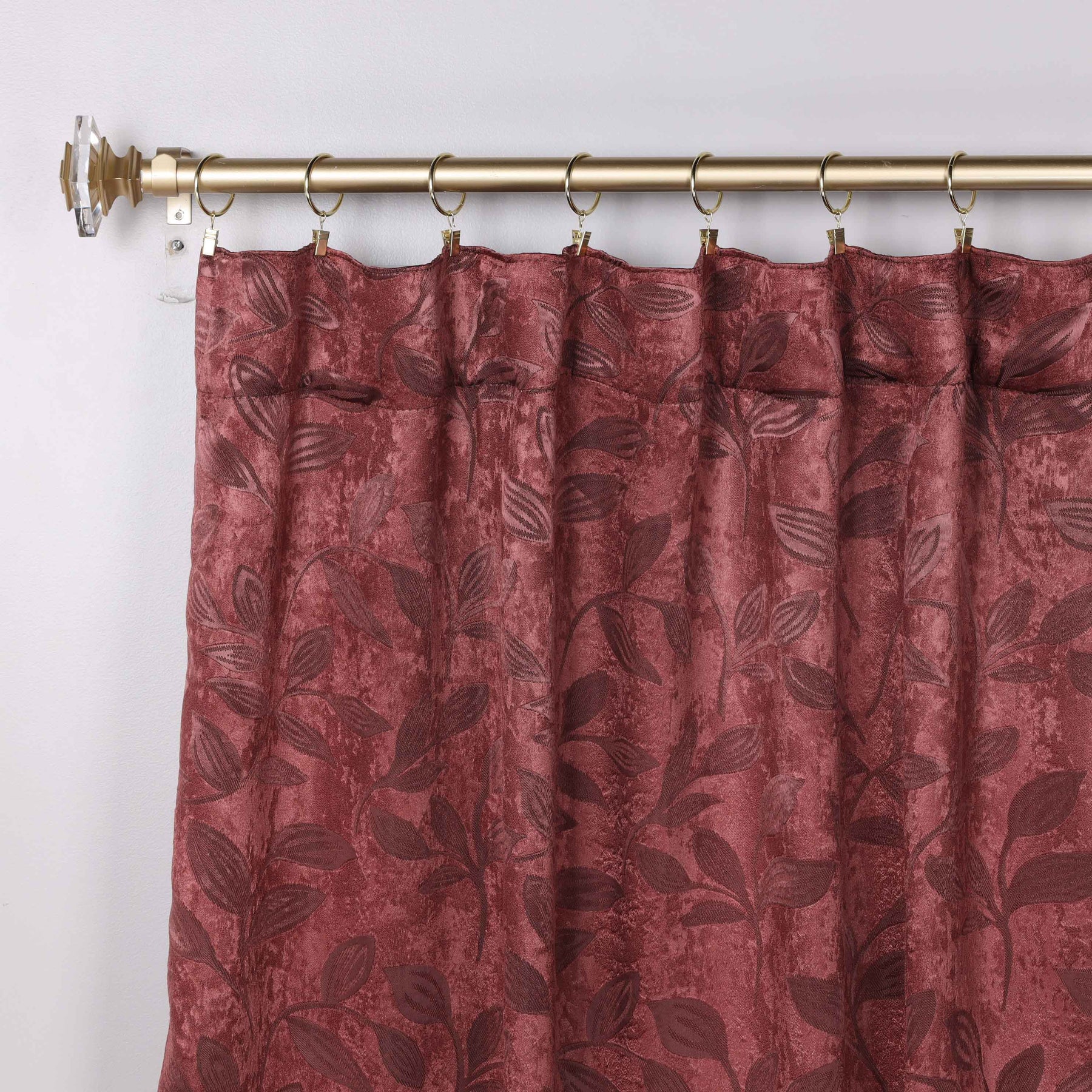 Leaves Room Darkening Back Tabs Blackout Curtain Panels, Set of 2